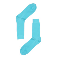 Light Blue Cotton-Blend Funky Colourful OTAA Socks