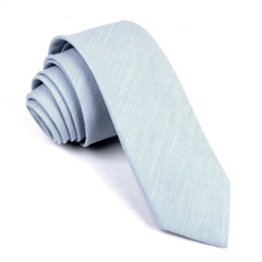 Light Blue Cotton Pinstripes Skinny Tie