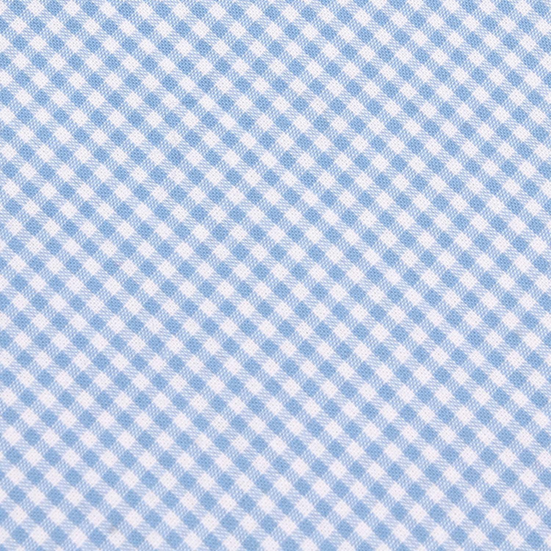 Light Blue Gingham Cotton Fabric Pocket Square C023