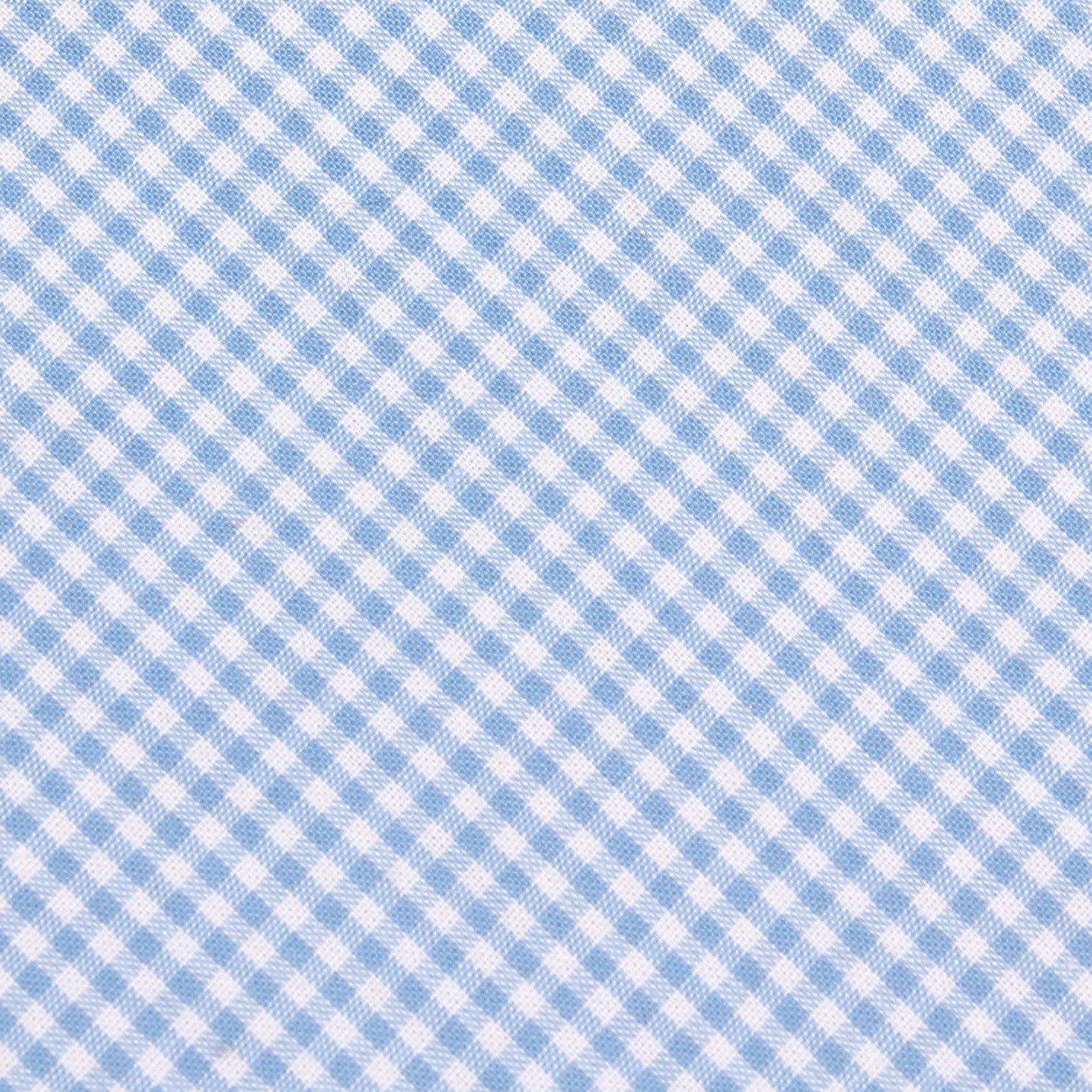 Light Blue Gingham Cotton Skinny Tie Fabric