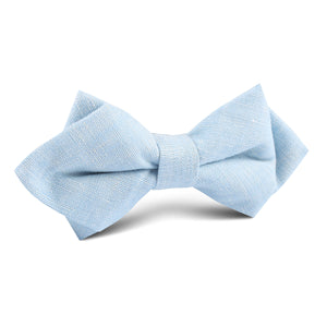 Light Blue Linen Chambray Diamond Bow Tie