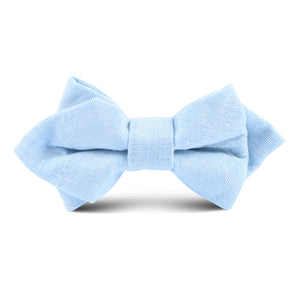 Light Blue Linen Chambray Kids Diamond Bow Tie