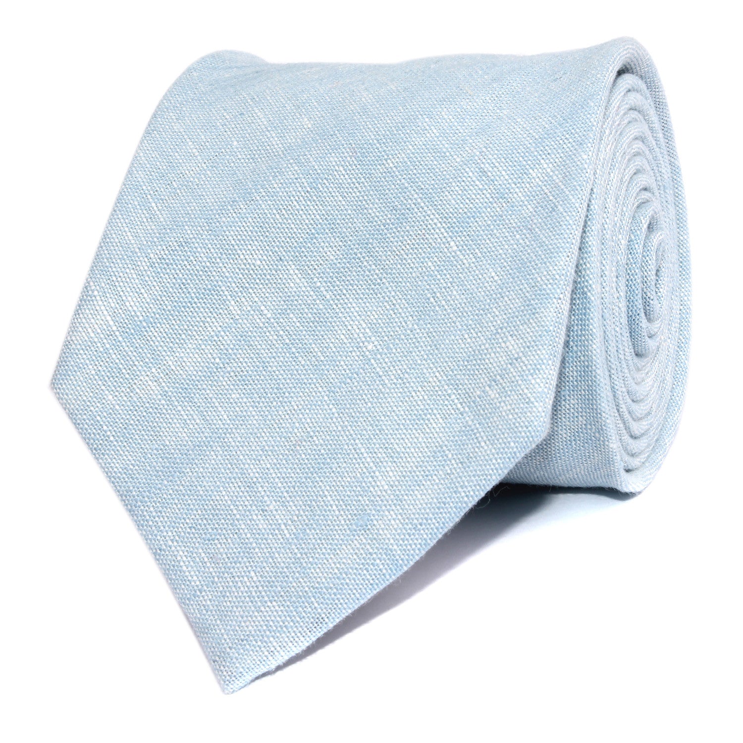 Light Blue Linen Chambray Necktie Front