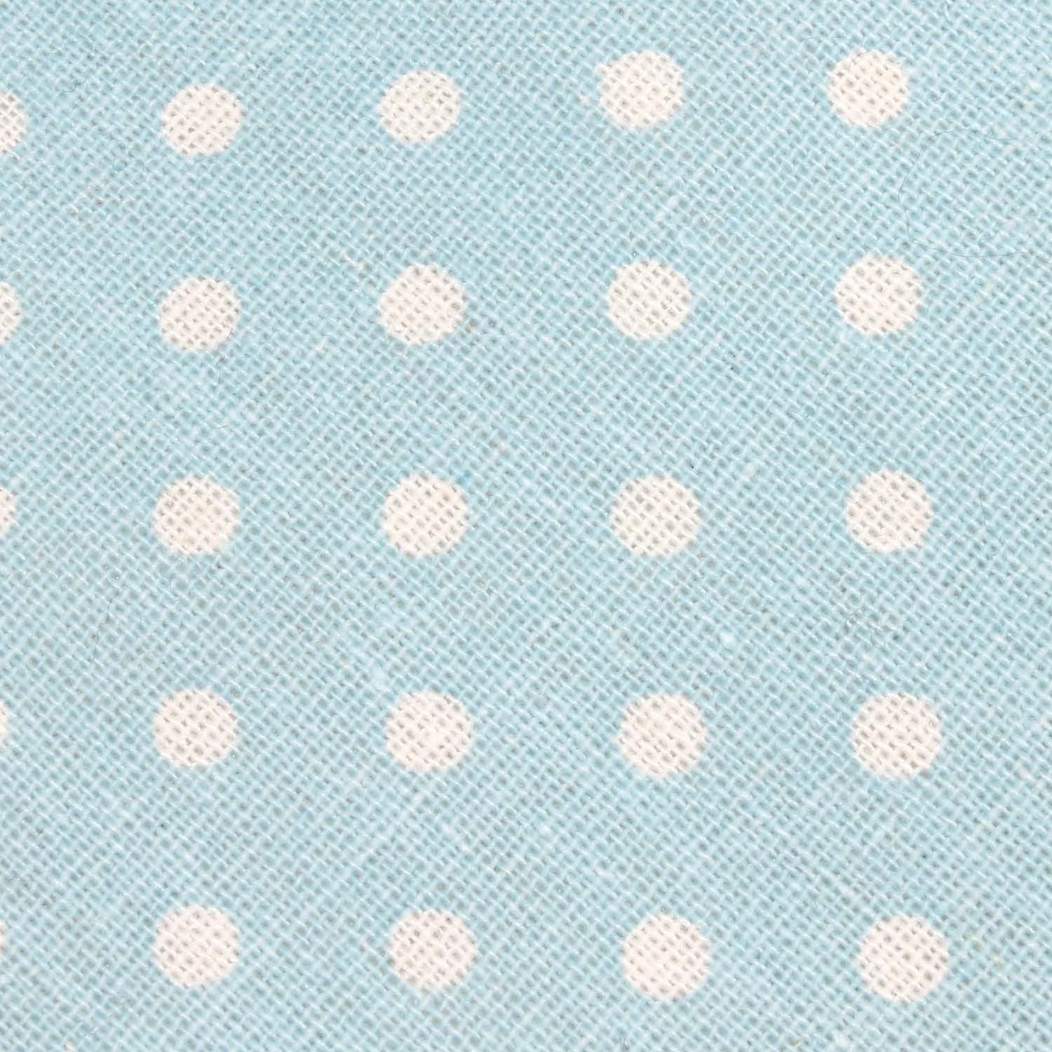 Light Blue Linen Polka Dot Fabric Pocket Square L041