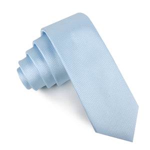 Light Blue Mist Basket Weave Skinny Tie