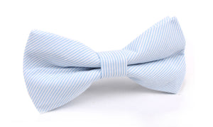 Light Blue and White Pinstripes Cotton Bow Tie
