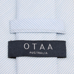 Light Blue and White Pinstripes Cotton Necktie OTAA Australia