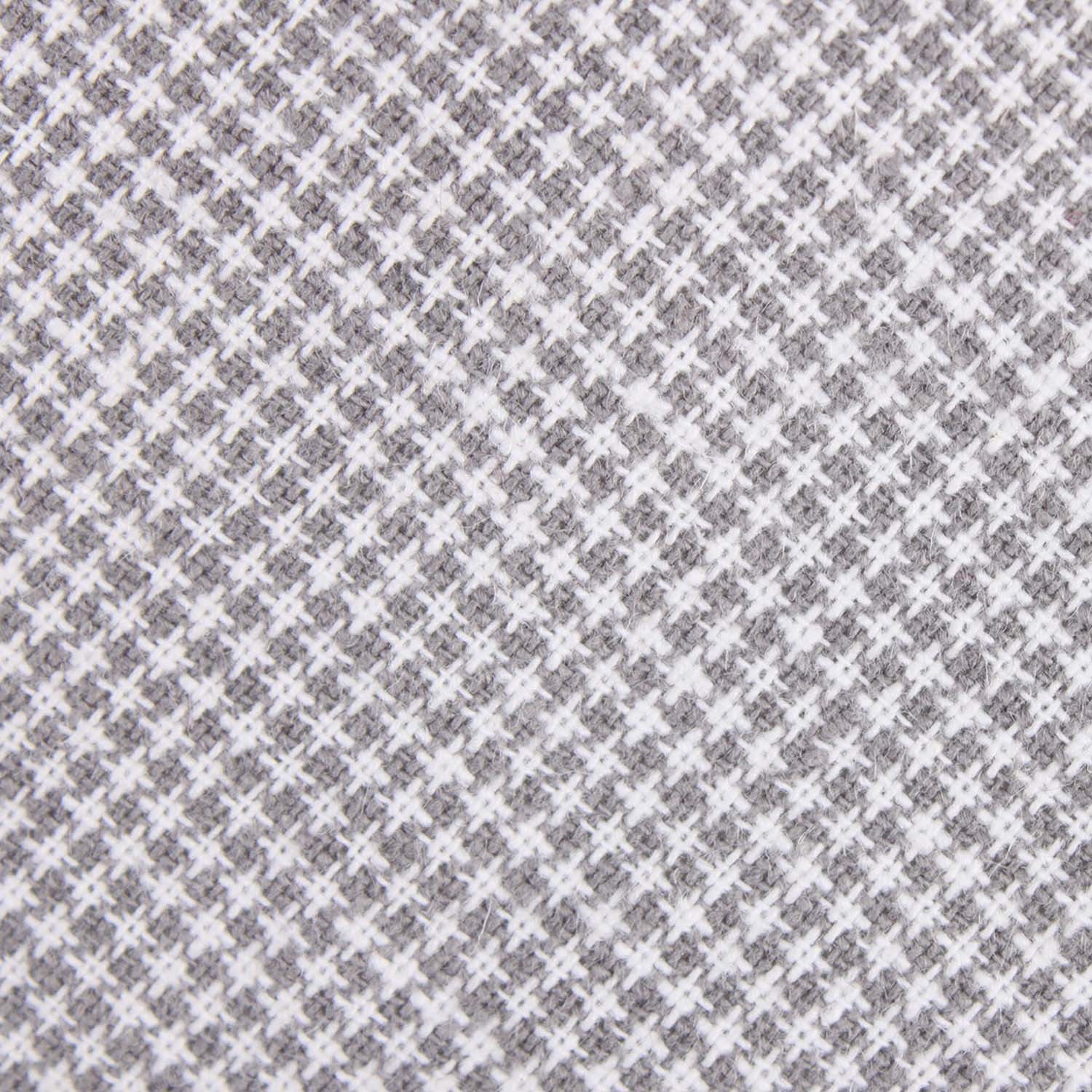 Light Grey Houndstooth Linen Fabric Necktie L180