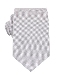 Light Grey Houndstooth Linen Necktie