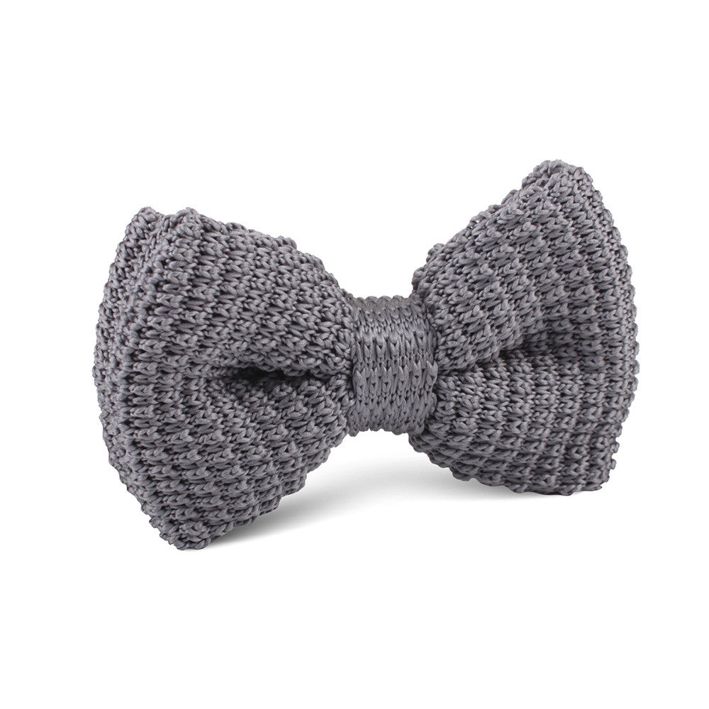 Light Grey Knitted Bow Tie