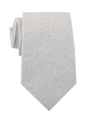 Light Grey Twill Stripe Linen Necktie