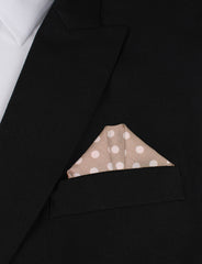 Light Grey with Large White Polka Dots Winged Puff Pocket Square Fold