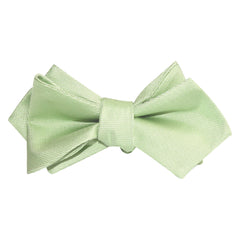 Light Mint Pistachio Green Self Tie Diamond Tip Bow Tie 1