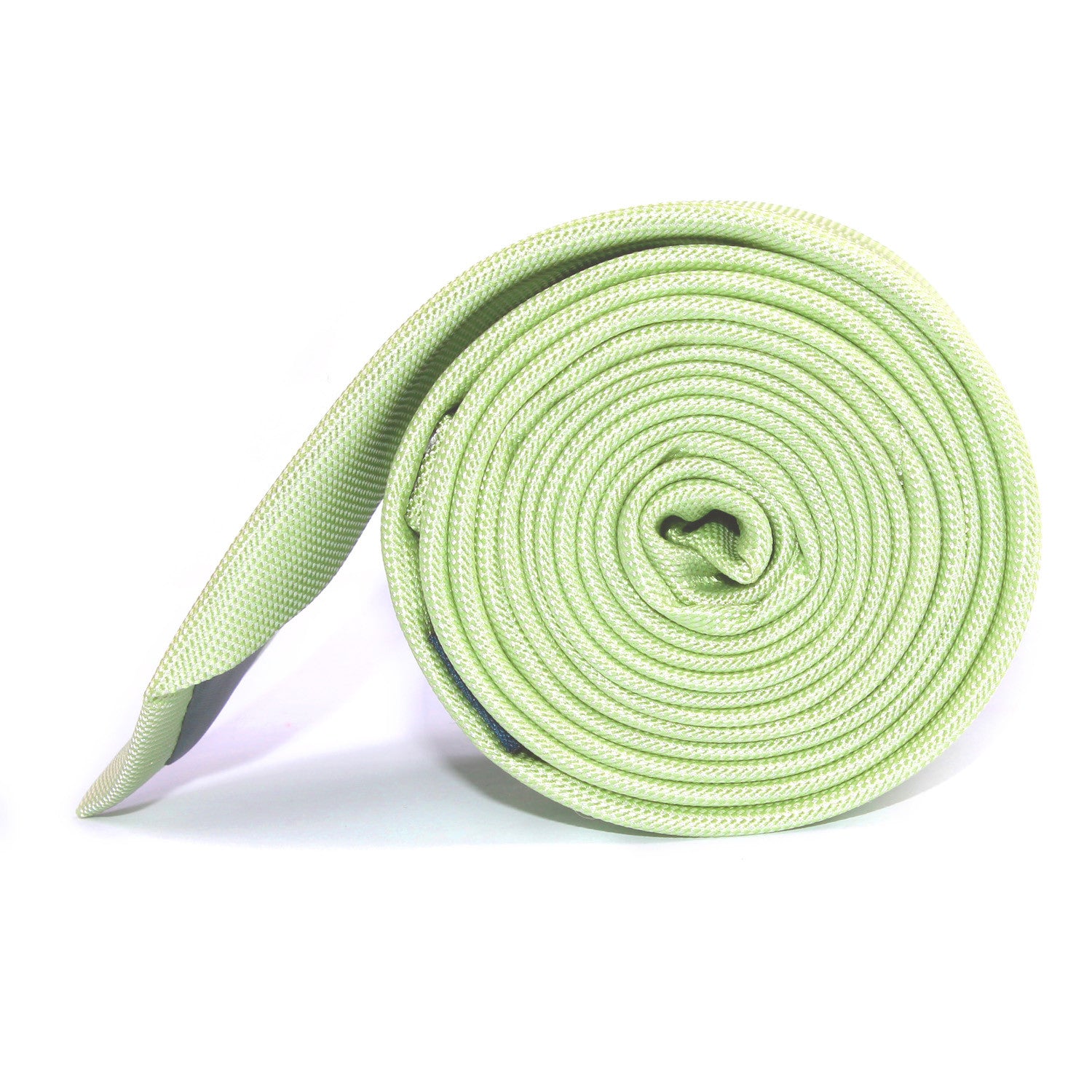 Light Mint Pistachio Green Skinny Tie Side roll