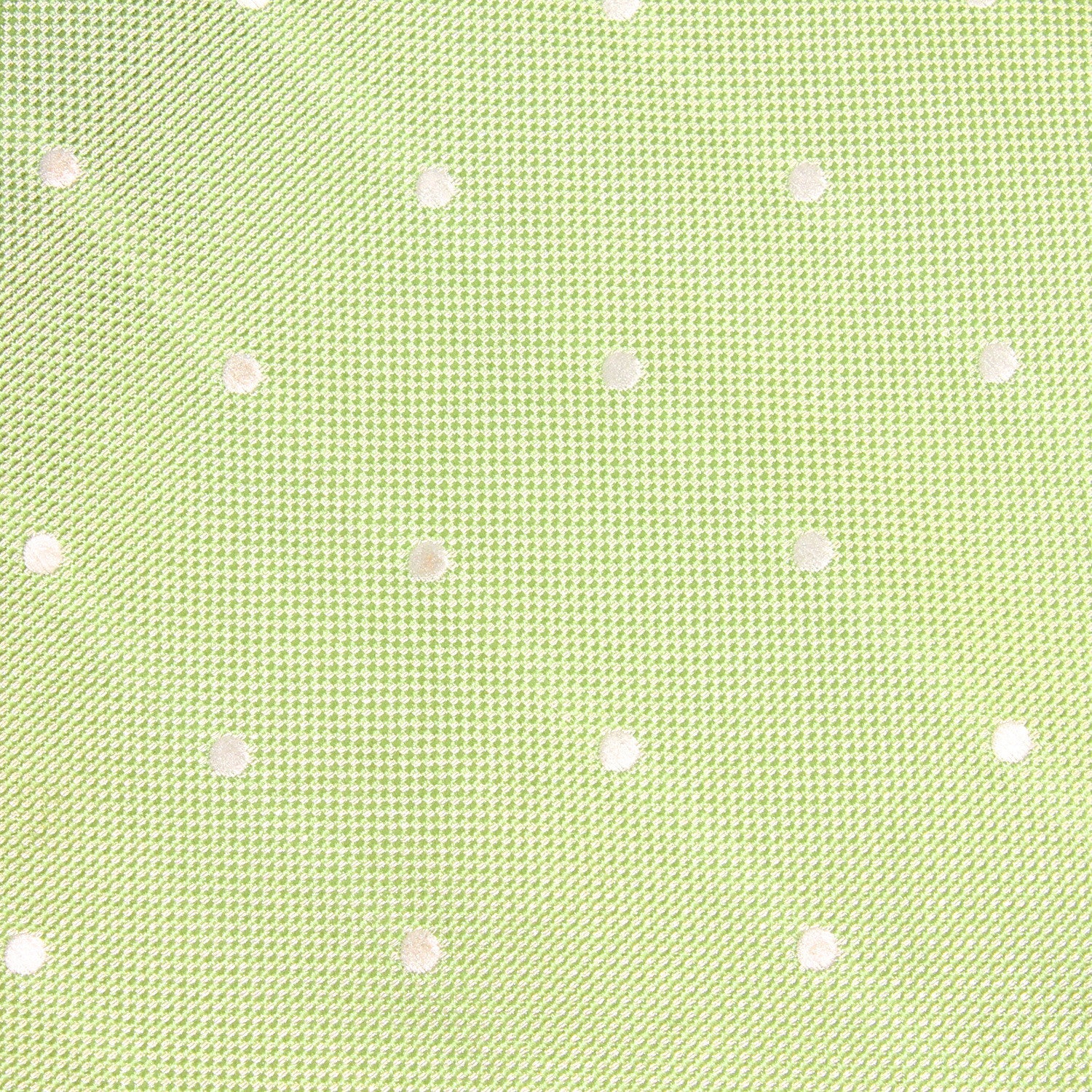 Light Mint Pistachio Green with White Polka Dots Skinny Tie Fabric