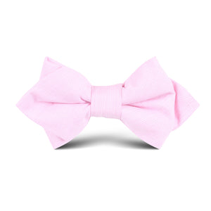 Light Pink Cotton Pinstripes Kids Diamond Bow Tie