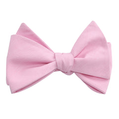 Light Pink Cotton Pinstripes Self Tie Bow Tie 1