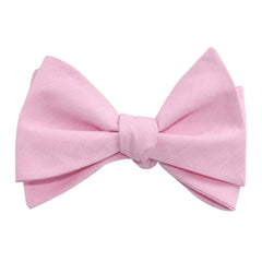 Light Pink Cotton Pinstripes Self Tie Bow Tie 2