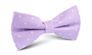 Light Purple with White Polka Dots Bow Tie