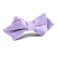 Light Purple with White Polka Dots Diamond Bow Tie