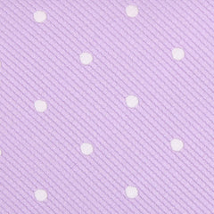 Light Purple with White Polka Dots Fabric Self Tie Diamond Tip Bow TieM135