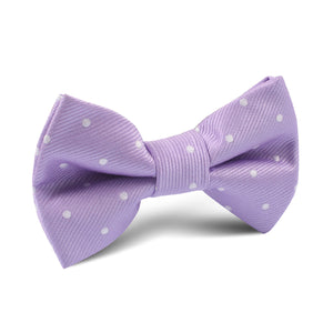 Light Purple with White Polka Dots Kids Bow Tie