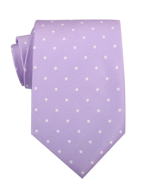 Light Purple with White Polka Dots Necktie