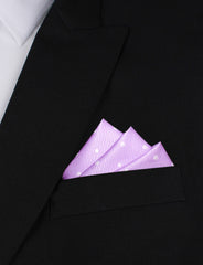 Light Purple with White Polka Dots Oxygen Three Point Pocket Square Fold