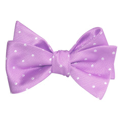 Light Purple with White Polka Dots Self Tie Bow Tie1