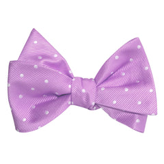 Light Purple with White Polka Dots Self Tie Bow Tie2