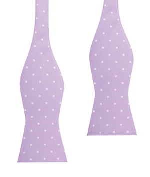 Light Purple with White Polka Dots Self Tie Bow Tie