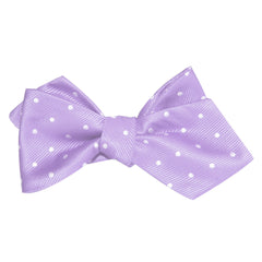 Light Purple with White Polka Dots Self Tie Diamond Tip Bow Tie 2