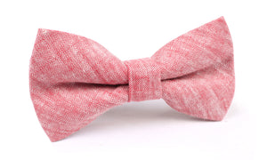 Light Red Chambray Linen Bow Tie