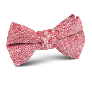 Light Red Chambray Linen Kids Bow Tie