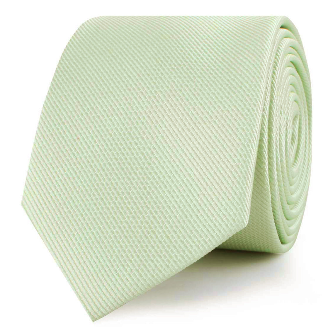 Light Sage Green Weave Skinny Ties
