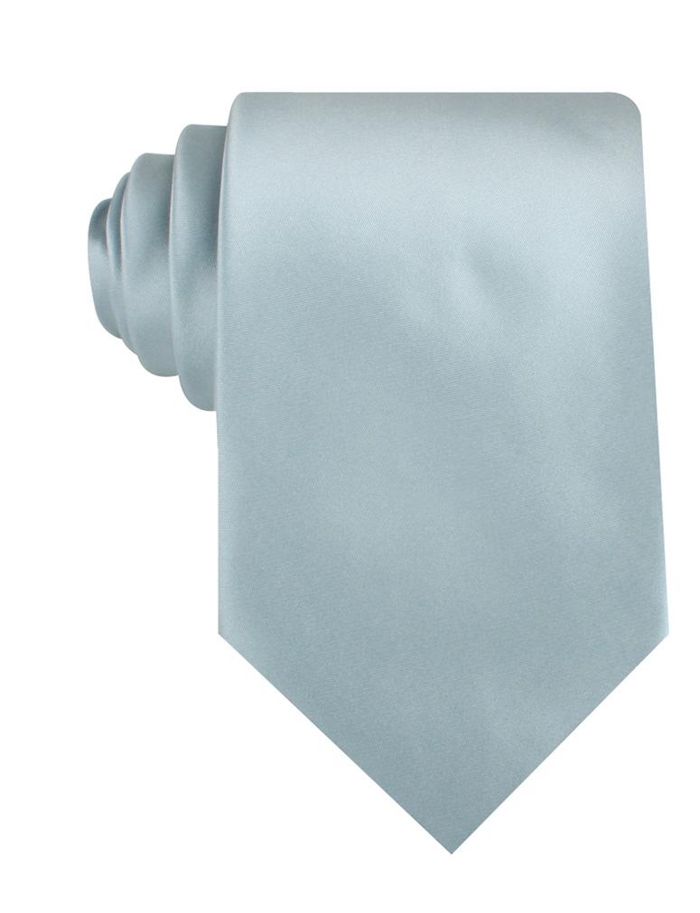 Light Silver Sage Satin Necktie