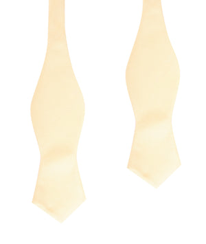 Light Yellow Self Tie Diamond Tip Bow Tie