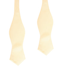 Light Yellow Self Tie Diamond Tip Bow Tie