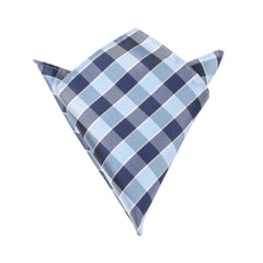 Light and Navy Blue Checkered Pocket Square