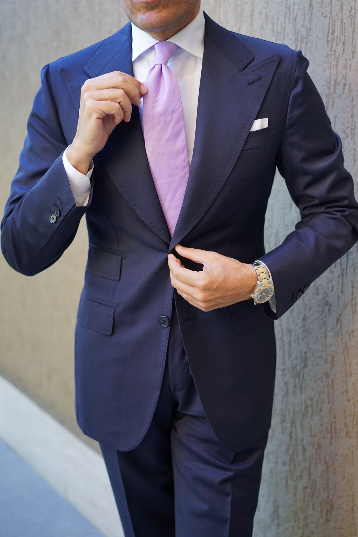 Lilac Purple Cotton Necktie | Lavender Tie | Men's Wedding Ties Online ...