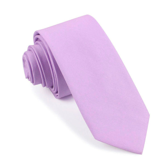 Lilac Purple Cotton Skinny Tie