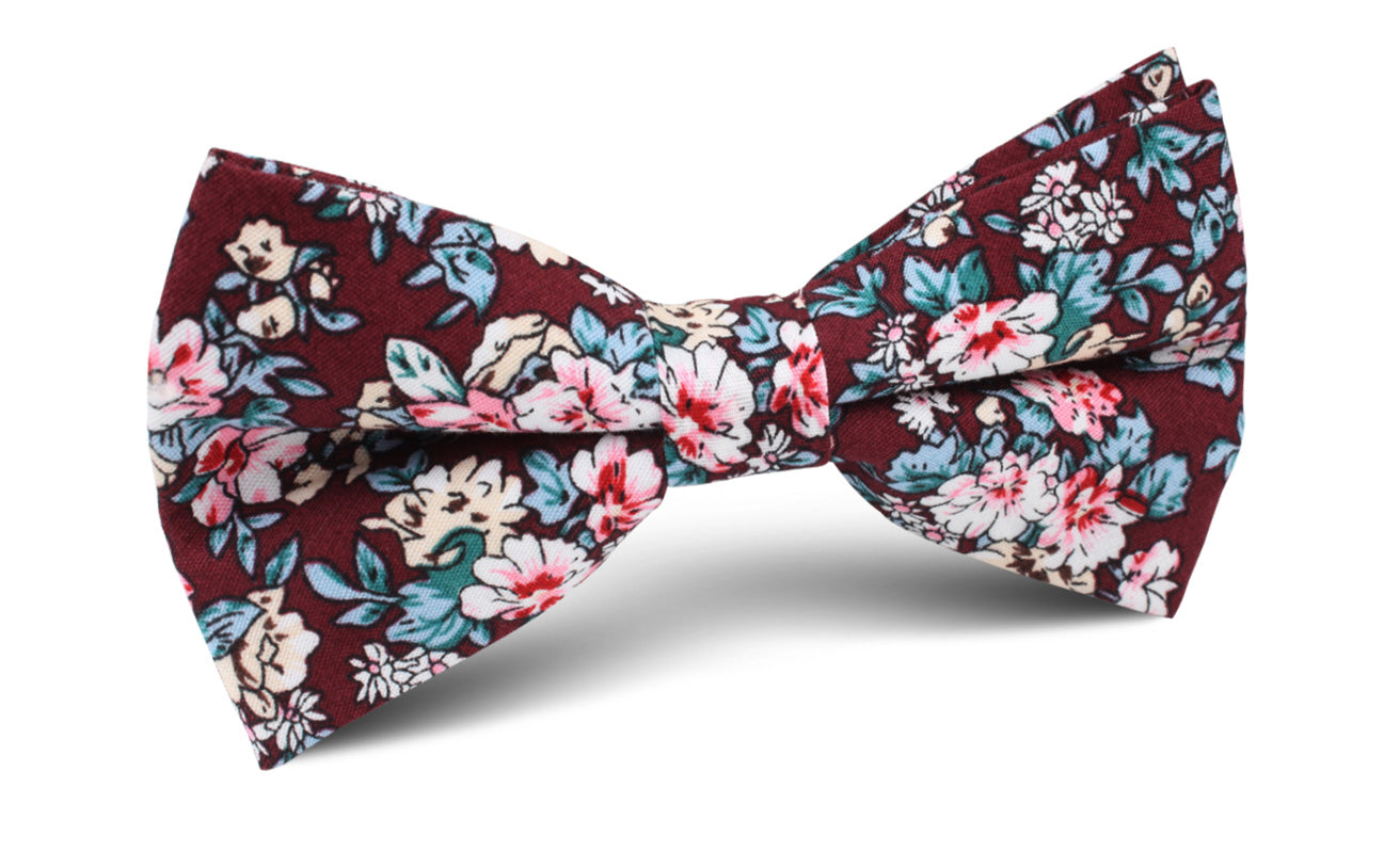 London Brown Floral Bow Tie