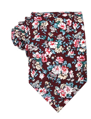 London Brown Floral Necktie