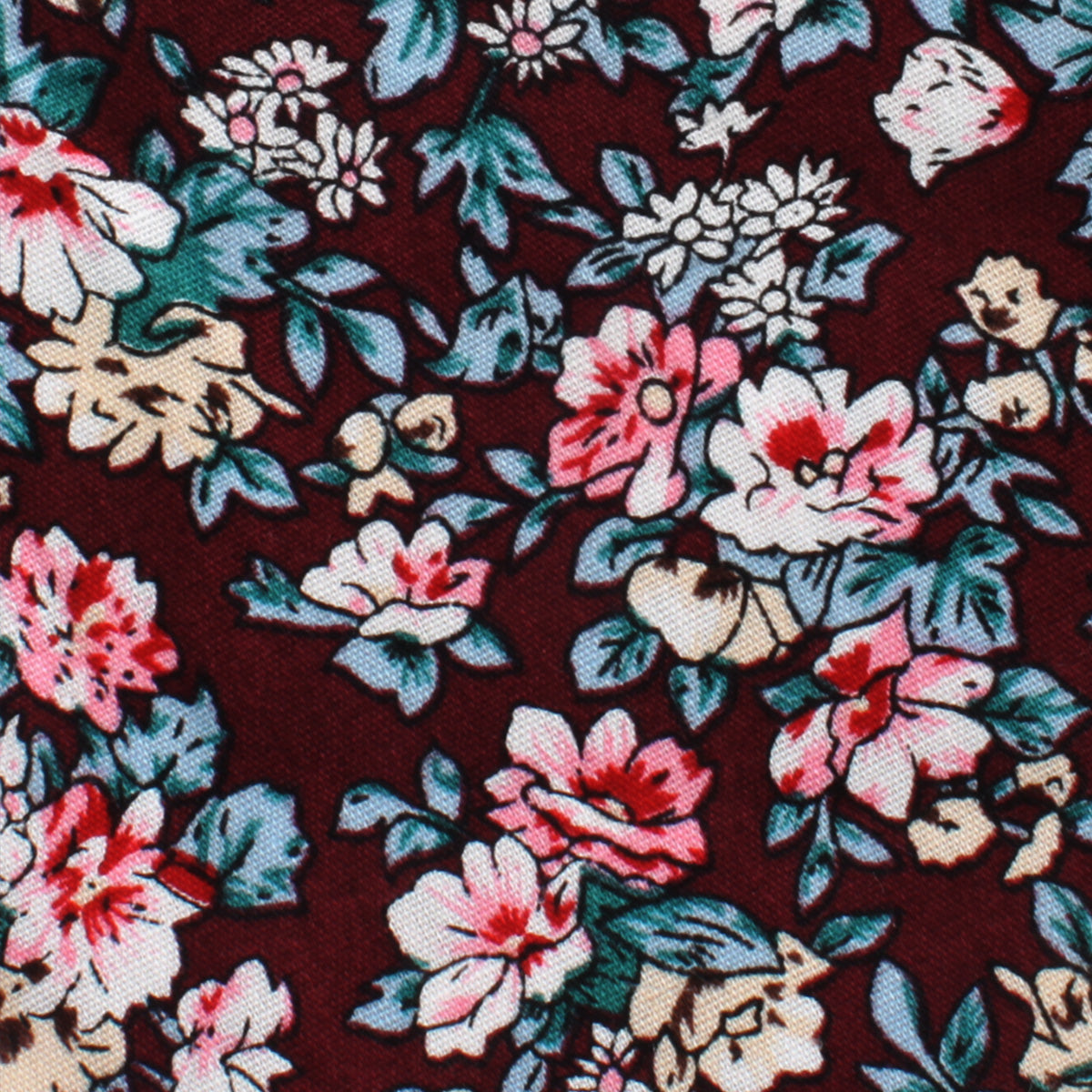 London Brown Floral Necktie Fabric