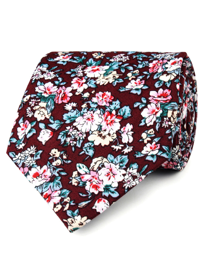 London Brown Floral Neckties