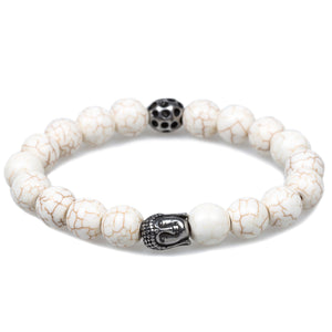 Lotus White Turquoise Buddha Bracelet