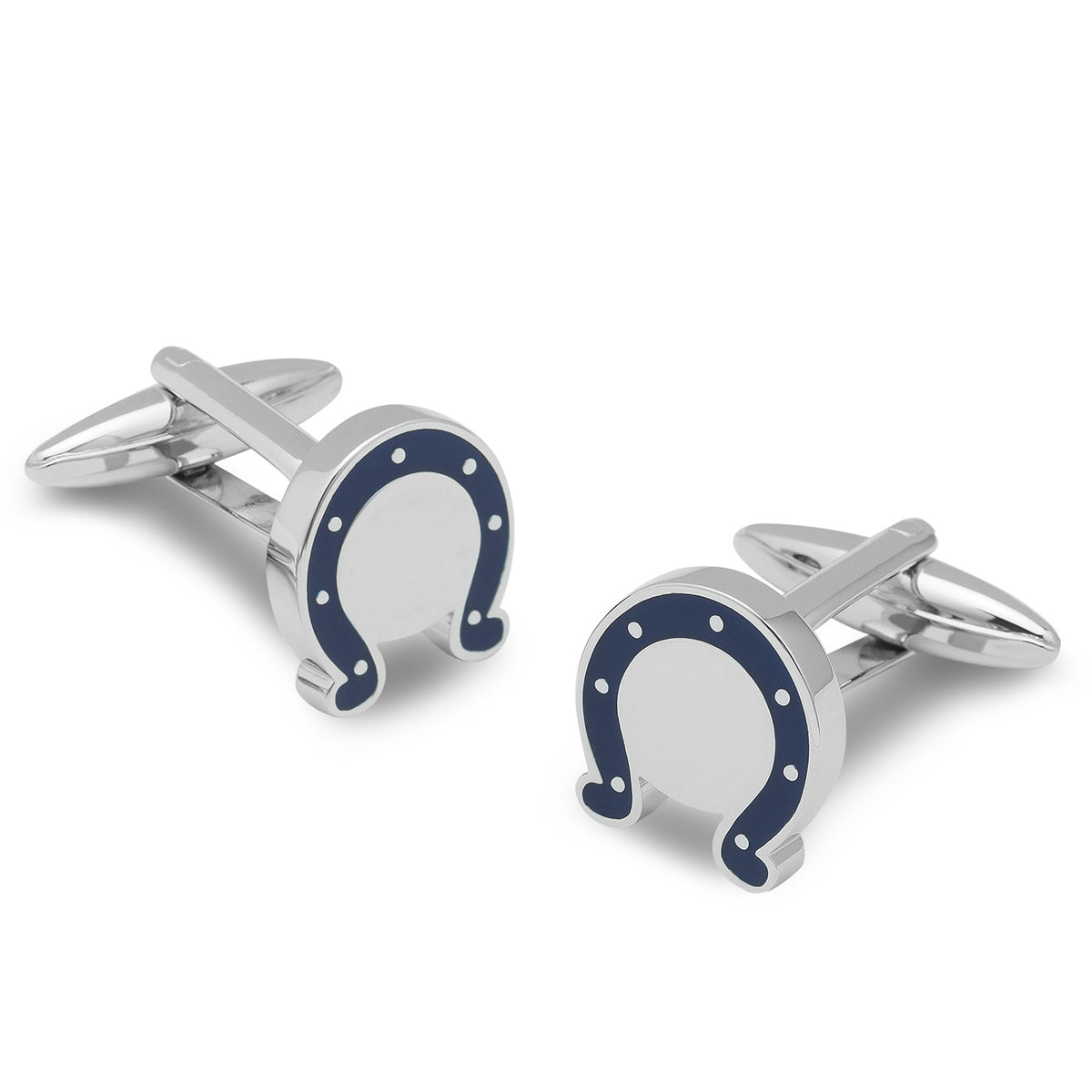 50 Men's Murano Corsa Di Cavalli Horseshoe Cufflinks - Silver Color 50 Men's Murano Corsa Di Cavalli Horseshoe Cufflinks - Silver Color