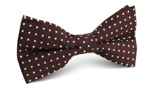 Lungo Brown Polkadot Cotton Bow Tie