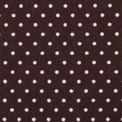 Lungo Brown Polkadot Cotton Fabric Necktie
