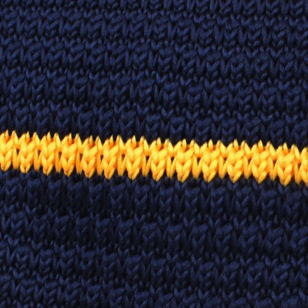 Luxor Navy and Yellow Knitted Tie Fabric